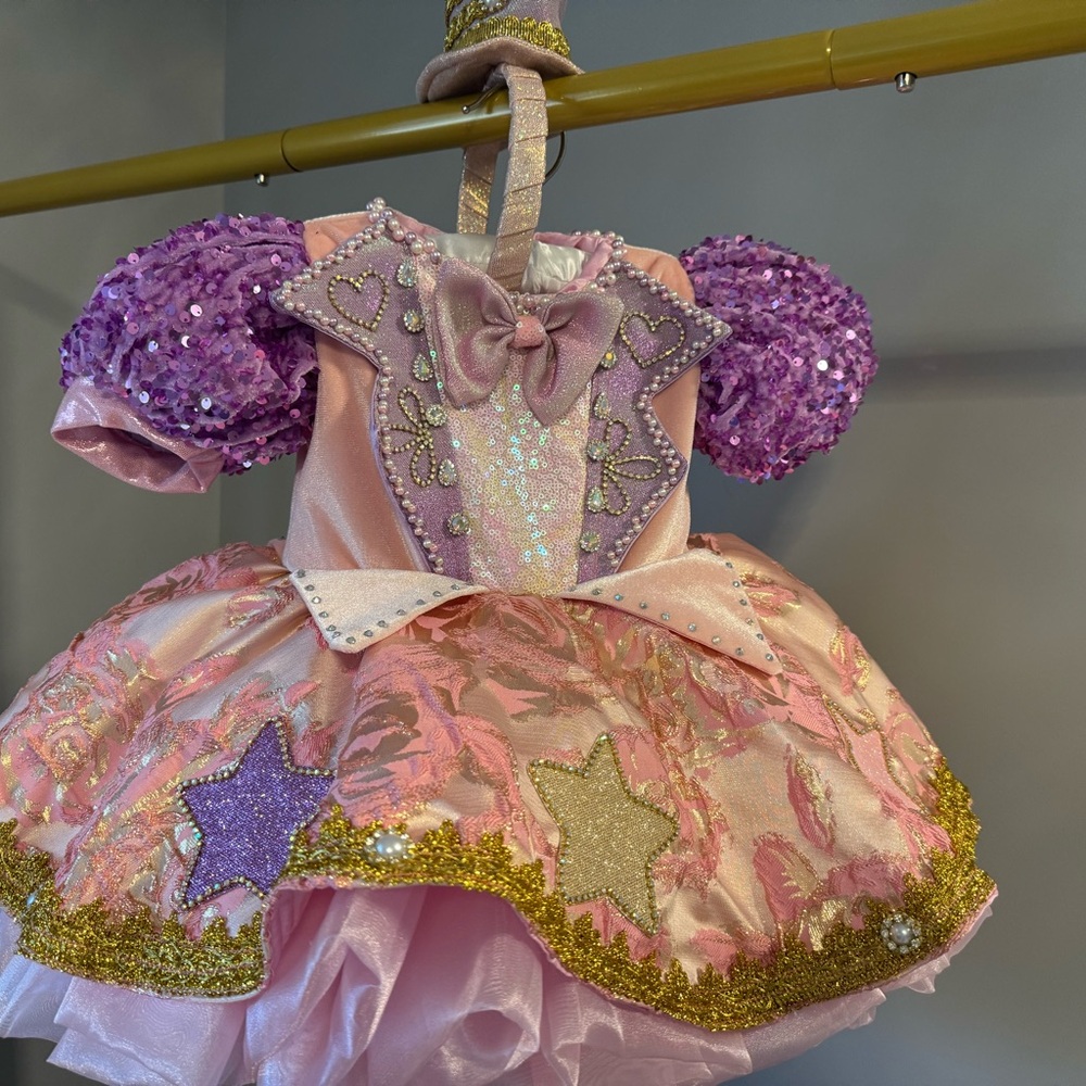 Glittery Pink and Purple Kids Formal Dress